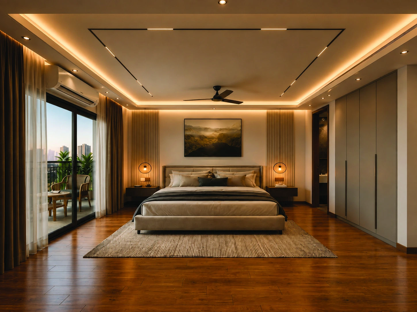Five-Balcony Apartment bedroom interior