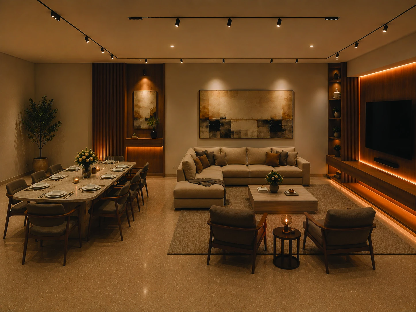 Parkside Residence living and dining interior