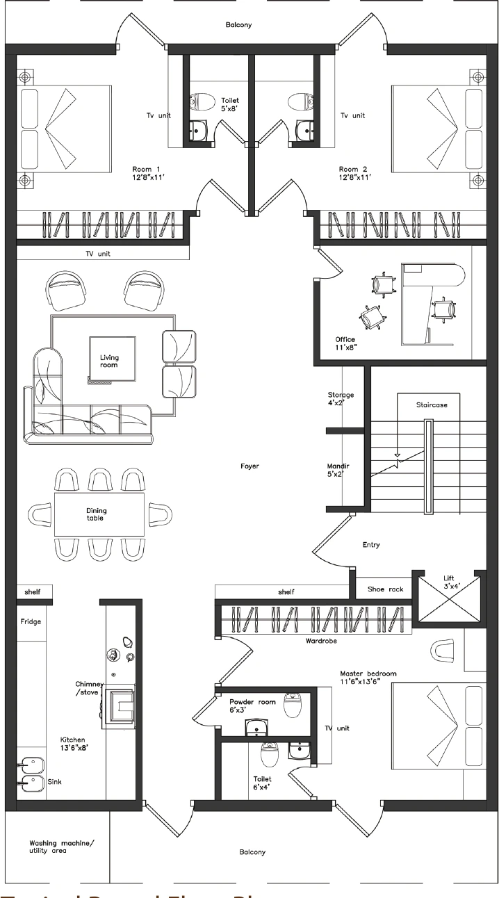 Typical rental floor plan