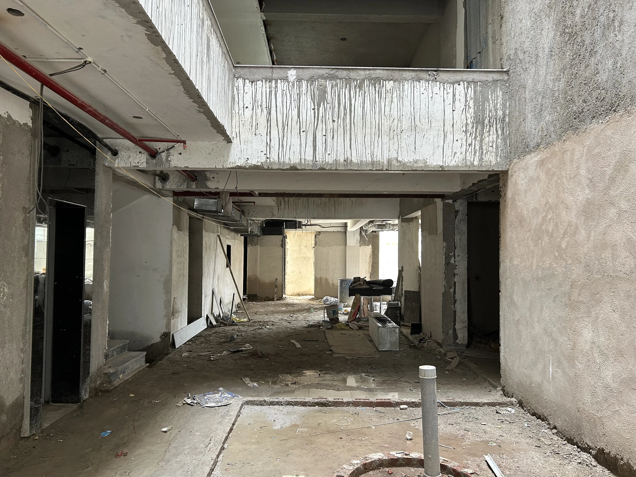 Boutique hotel courtyard under construction in Sector 46 Gurugram